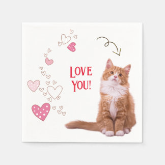 Servilleta De Papel Papel Napkins Cat Love