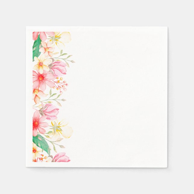 Servilleta De Papel Papel Napkins-Impresión floral (Anverso)