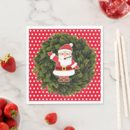 Servilleta De Papel Papel navideño del padre del polka rojo
