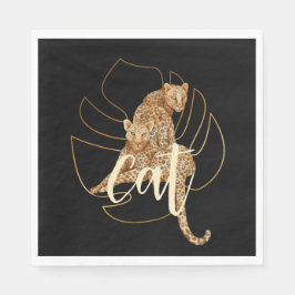 Servilleta De Papel Papel negro leopardo