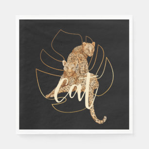 Servilleta De Papel Papel negro leopardo