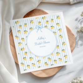 Servilleta De Papel Papel para Ajuar de Boda de Limón Azul Italiano