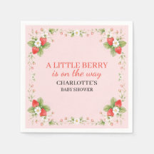 Papel para Baby Shower de Fresa Un Poco de Baya