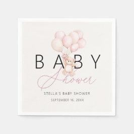 Servilleta De Papel Papel para Baby Shower de Niña con Osito y Globos