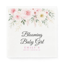 Papel para Baby Shower de Niña Floral en Flor