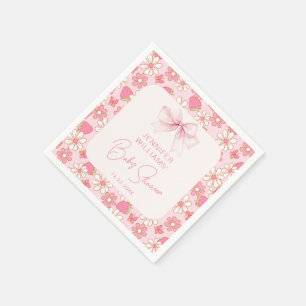 Servilleta De Papel Papel para Baby Shower de Niña Tono Rosa Chic y Du
