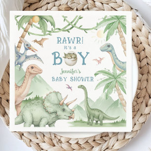 Servilleta De Papel Papel para Baby Shower de Niño Dinosaurio Rawr