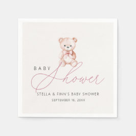 Servilleta De Papel Papel para Baby Shower de Osito de Peluche Niña