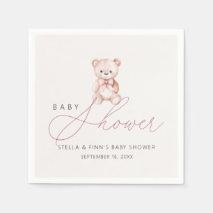 Servilleta De Papel Papel para Baby Shower de Osito de Peluche Niña