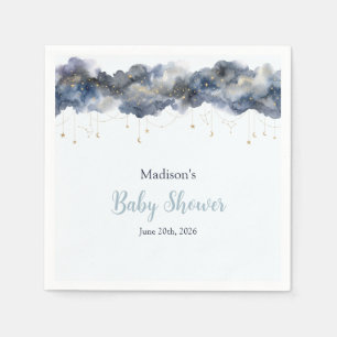 Servilleta De Papel Papel para Baby Shower Nube Acuarela de la Marina
