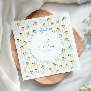 Servilleta De Papel Papel para Bridal Shower Arco Italiano Limón Azul