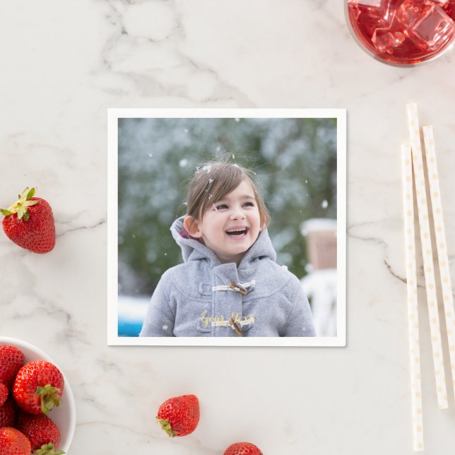 Servilleta De Papel Papel para cóctel de fiesta con foto personalizada (In situ)