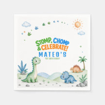 Papel para Cumpleaños de Dinosaurio Stomp Chomp Ac