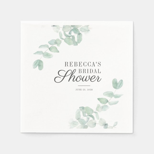 Servilleta De Papel Papel para Despedida de Soltera con Hojas de Eucal (Anverso)