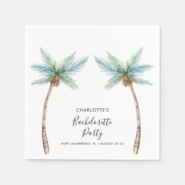 Servilleta De Papel Papel para despedida de soltera de palmeras tropic (Anverso)
