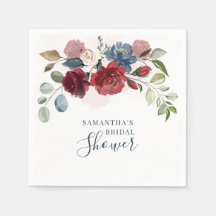 Servilleta De Papel Papel para Ducha de Novia con Acuarela Floral Borg