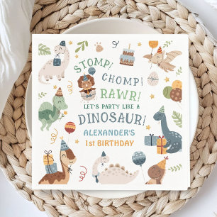 Servilleta De Papel Papel para el 1er Cumpleaños del Niño Dinosaurio S