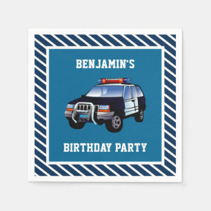 Servilleta De Papel Papel para fiesta de cumpleaños de coche de policí