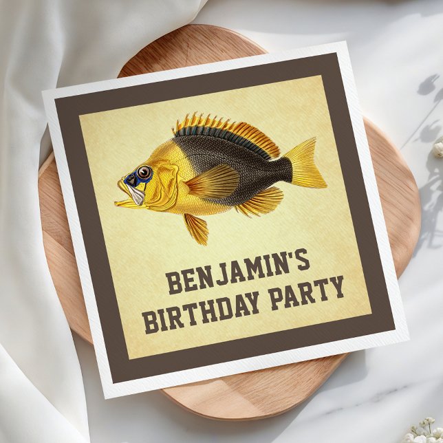 Servilleta De Papel Papel para fiesta de cumpleaños de pesca rústica v (Subido por el creador)