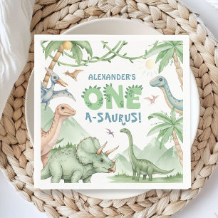 Servilleta De Papel Papel para fiesta de cumpleaños número uno de Dino