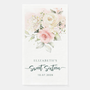 Servilleta De Papel Papel para fiesta de cumpleaños Sweet 16 con flore