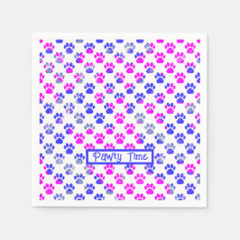 Servilleta De Papel Papel para Pawty Silueta de Pata de Animal Azul Ro