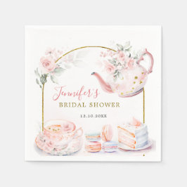 Servilleta De Papel Papel para Té de Despedida de Soltera Floral Rosa 