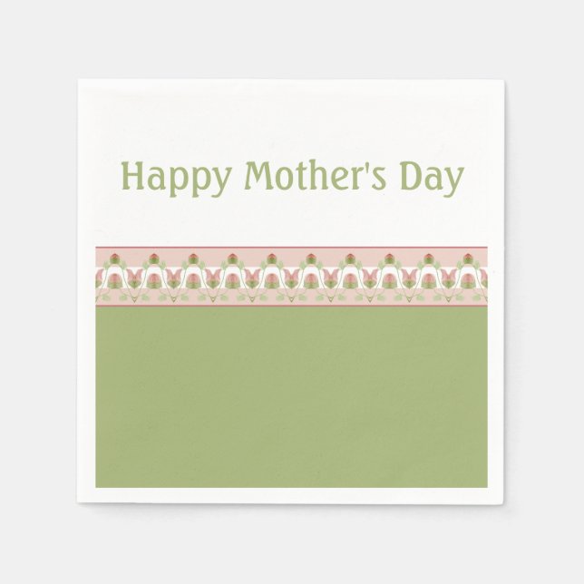 Servilleta De Papel Papel Pastel Rosa Y Verde De Diseño (Anverso)