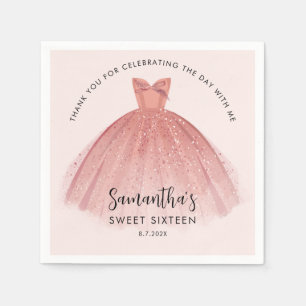 Servilleta De Papel Papel Personalizado de cumpleaños de 16 guiones de