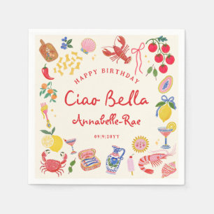 Servilleta De Papel Papel personalizado de cumpleaños italiano Ciao Be