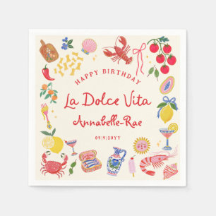 Servilleta De Papel Papel personalizado de cumpleaños italiano La Dolc
