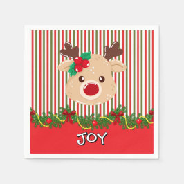 Servilleta De Papel Papel personalizado de renos de Navidad lindos