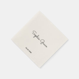 Servilleta De Papel Papel Personalizado Minimalista con Nombre Persona