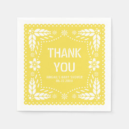 Servilleta De Papel Papel picado amarillo suave Gracias Baby Shower