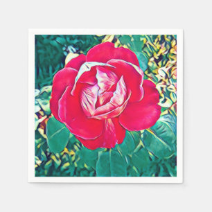 Servilleta De Papel Papel pintado de flores rojas estilizado