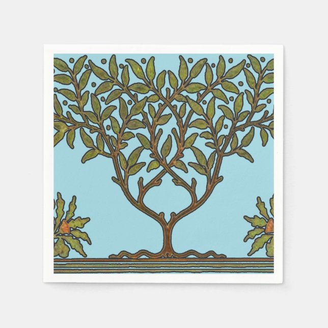 Servilleta De Papel Papel pintado floral de William Morris Tree Frieze (Anverso)