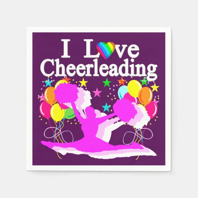 SERVILLETA DE PAPEL PAPEL PURPLE AND PINK CHEERLEADER NAPKINS (Anverso)