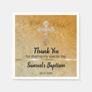 Servilleta De Papel Papel religioso del bautismo cruzado del bebé del