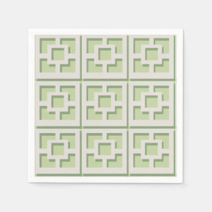 Servilleta De Papel Papel Retro Green Trellis Napkin