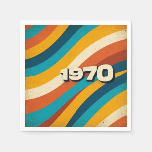 Servilleta De Papel Papel retro Napkin Vintage de 1970 Groovy Stripes