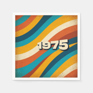 Servilleta De Papel Papel retro Napkin Vintage de 1975 Groovy Stripes 