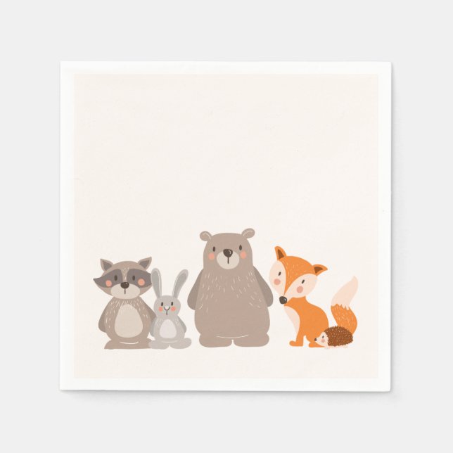 Servilleta De Papel Papel Woodland Paper Napkin Animales Forest Bear F (Anverso)