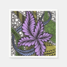 Papel Zentangle Floral Tropical Púrpura Artístico
