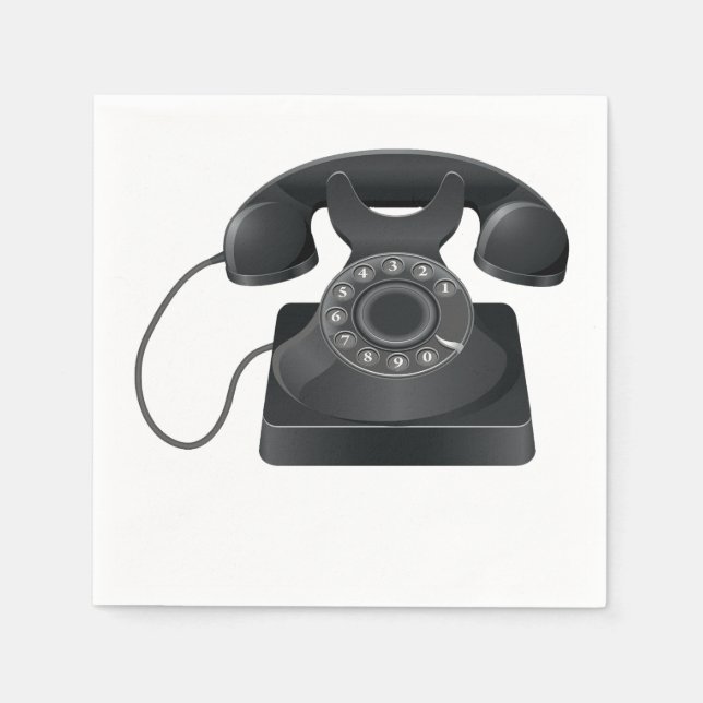 Servilleta De Papel Papeles antiguos de papel para teléfonos negros (Anverso)