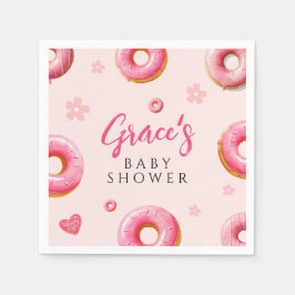 Servilleta De Papel Papeles Baby Shower de Donut rosa