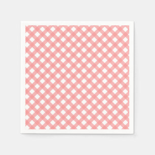 Servilleta De Papel Papeles Coral Pink Gingham