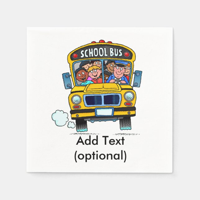 Servilleta De Papel Papeles de autobús escolar (Anverso)