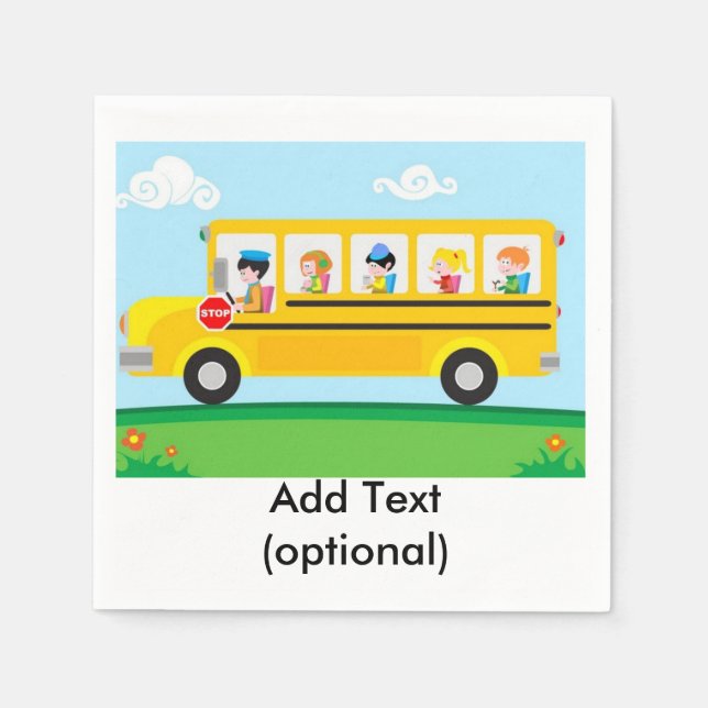 Servilleta De Papel Papeles de autobús escolar (Anverso)