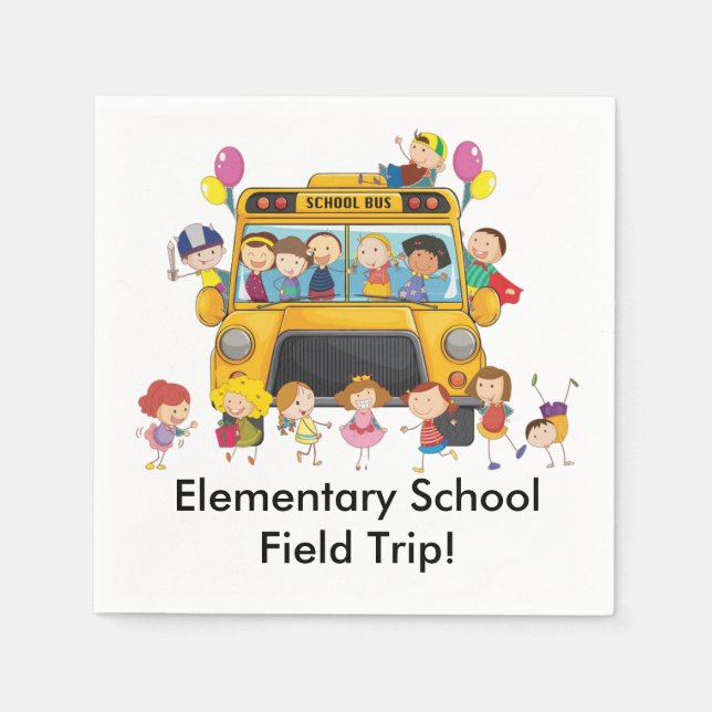 Servilleta De Papel Papeles de autobús escolar (Anverso)