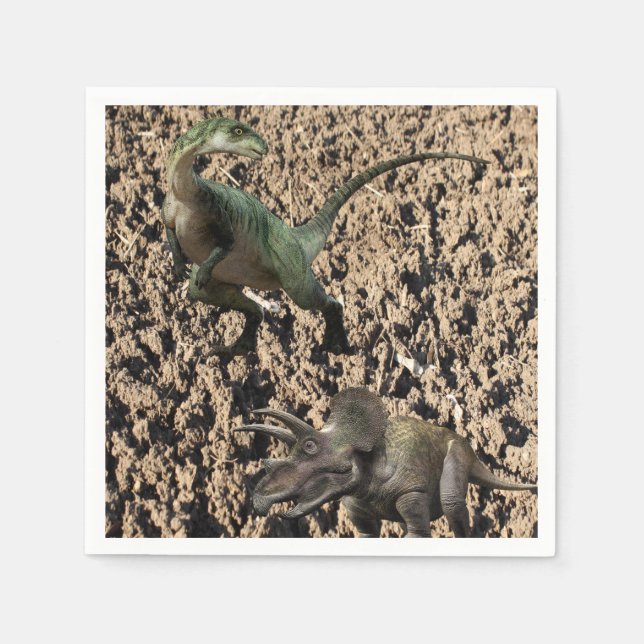 Servilleta De Papel Papeles de dinosaurio (Anverso)
